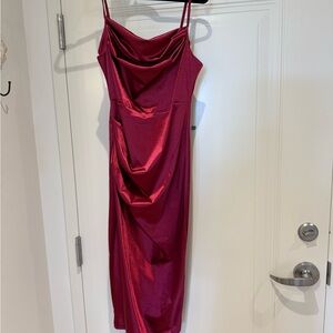 Elegant Red Satin Dress
